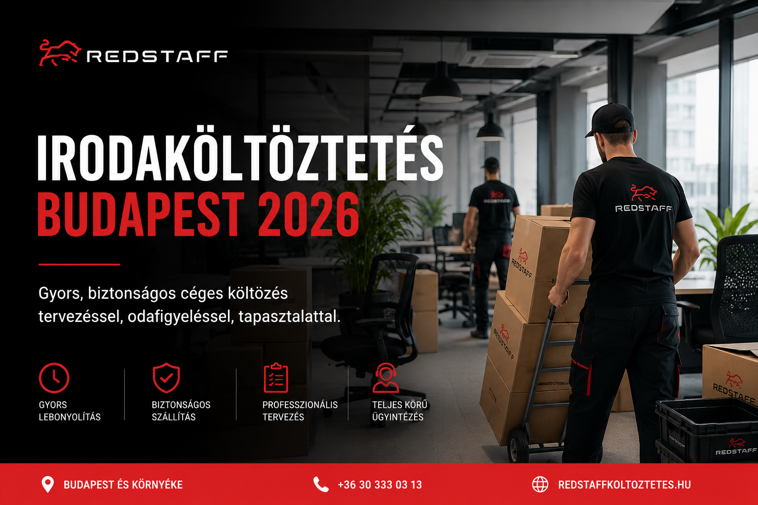 redstaff csapata iroda költöztetés közben