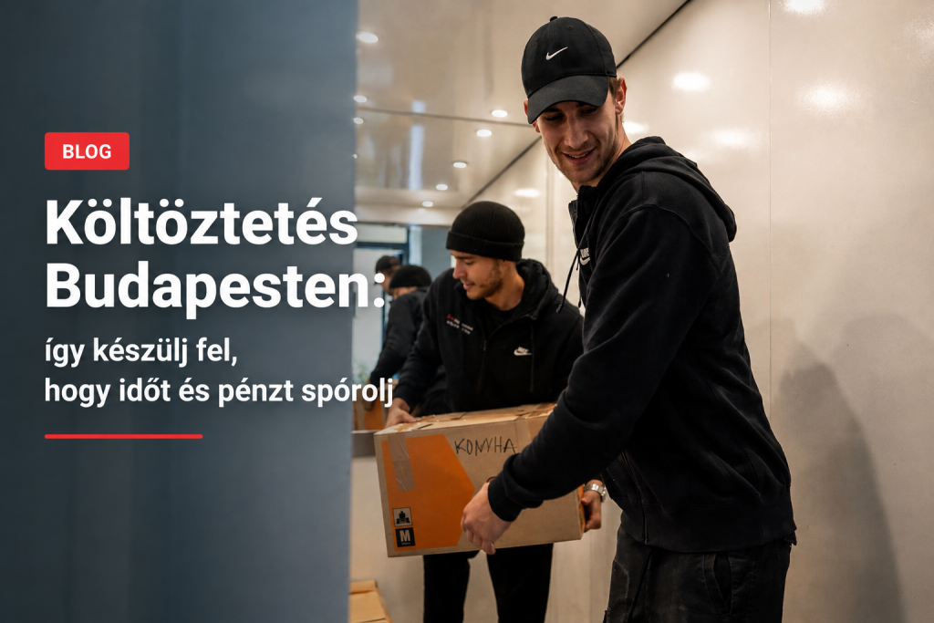 Költöztetés Budapesten – Redstaff költöztető csapat dobozok pakolása közben